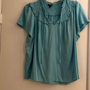 Torrid 2x blue shirt sleeve blouse